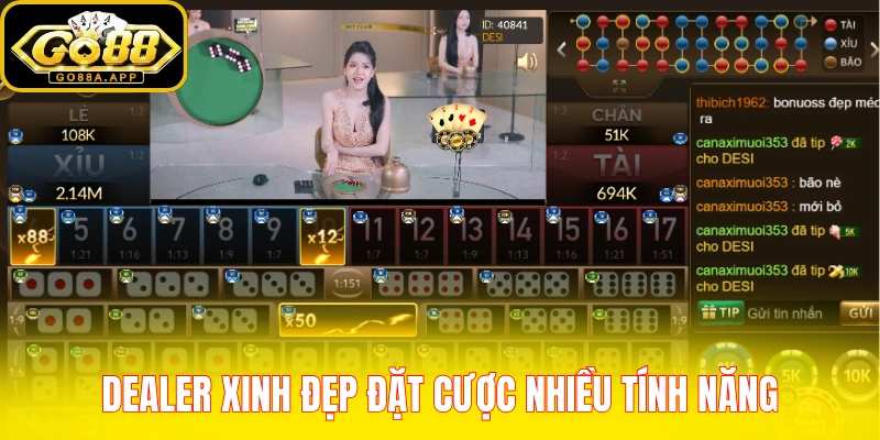 Dealer xinh đẹp đặt cược nhiều tính năng