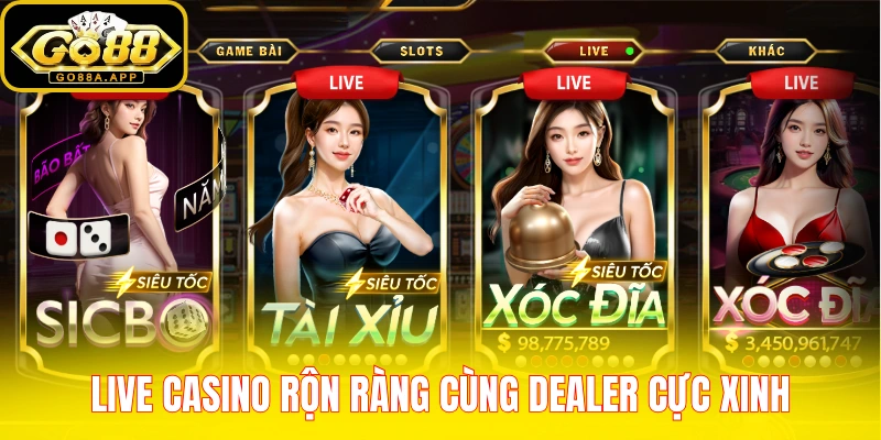 Live casino rộn ràng cùng dealer cực xinh