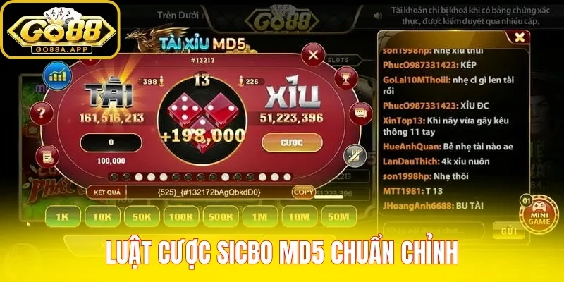 Luật cược Sicbo MD5 chuẩn chỉnh